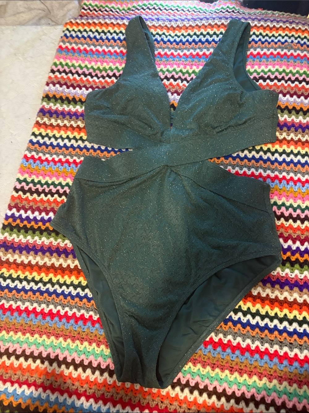 Cupshe Girls Shimmer Emerald Green One-Piece Swimsuit